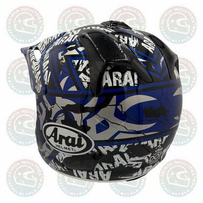 Arai VX-Pro3 Pride Blue motocross helmet, rear quarter