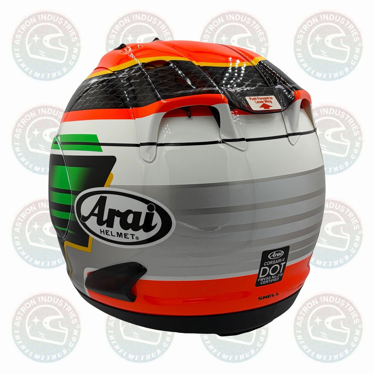Arai Corsair-V Rabat motorcycle helmet, rear quarter