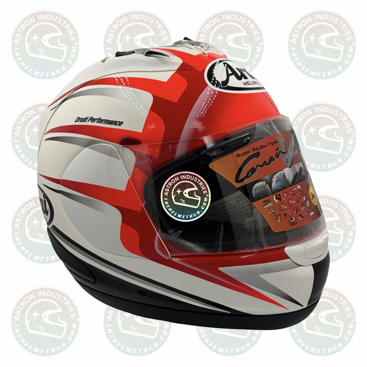 Arai Corsair-V Speed Red motorcycle helmet, left side