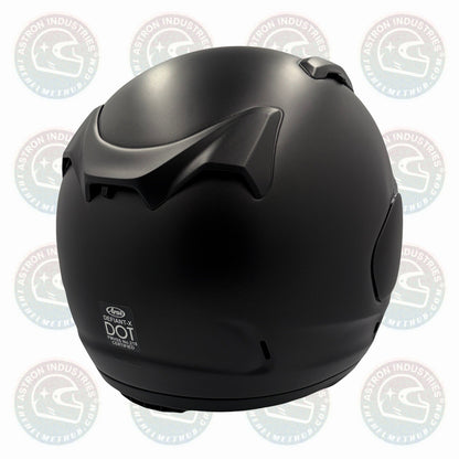 Arai Defiant-X Black Frost motorcycle helmet, rear showing spoiler