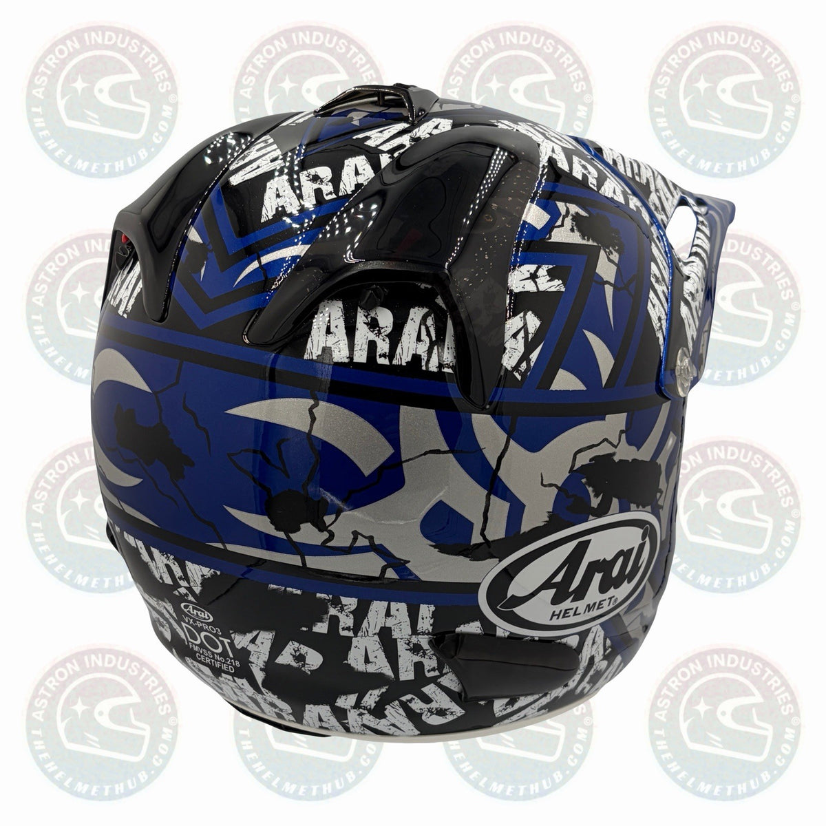 Arai VX-Pro3 Pride Blue motocross helmet, rear