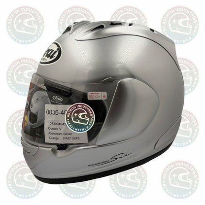 Arai Corsair-V Aluminum Silver motorcycle helmet, front left