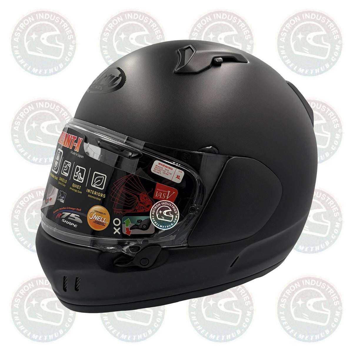 Arai Defiant-X Black Frost motorcycle helmet, front left