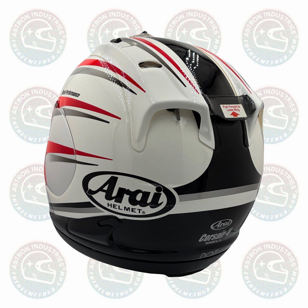 Arai Corsair-V Speed Red motorcycle helmet, rear