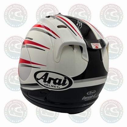 Arai Corsair-V Speed Red motorcycle helmet, rear