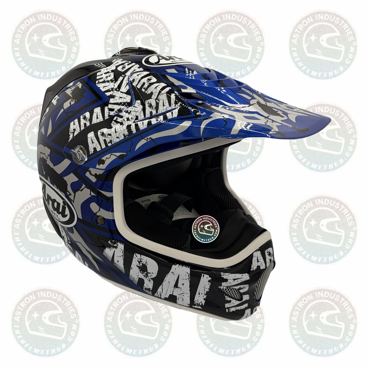 Arai VX-Pro3 Pride Blue motocross helmet, front left
